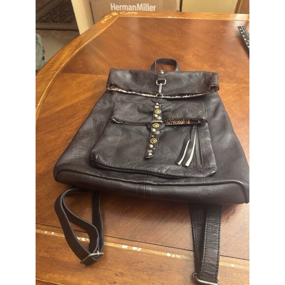 Free People  Backpack in Black Leather main image 8